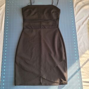 Elegant Black Spaghetti Strap Dress Small Club Edgy Date Night Easy Glam LBD